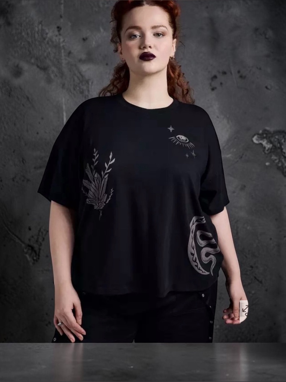 TORRID Nightfall Heritage Jersey Oversized Graphic Tee Snake Moon 4 4X